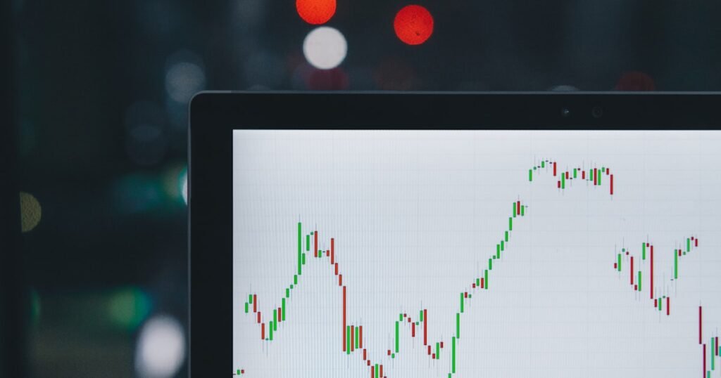 Stock market price chart on a trading screen illustrating market timing during the July 2026 whipsaw